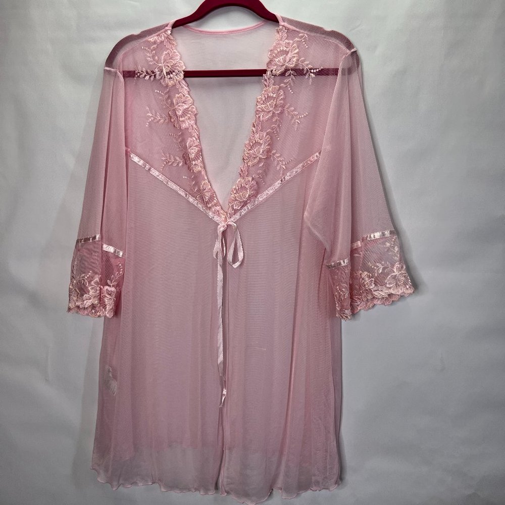 Pink Lace Sheer Gown Size M